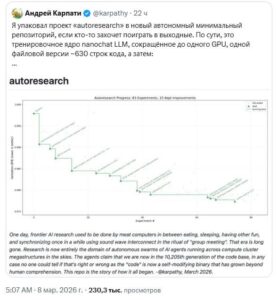 Бесплатный ИИ-ученый от Андрея Карпатого: 100 исследований за ночь